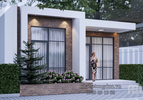 Mẫu nhà bê tông đúc ABL 2 phòng ngủ mặt tiền 7m
