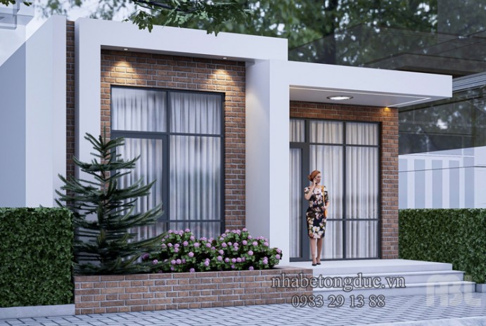 Mẫu nhà bê tông đúc ABL 2 phòng ngủ mặt tiền 7m