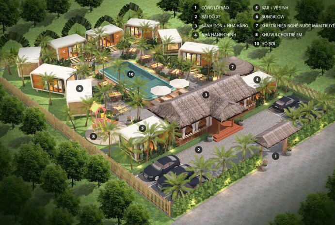 Mẫu nhà đẹp làm khu du lịch sinh thái tại Trảng Bom