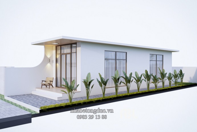 Thiết kế nhà ở một tầng kích thước 5x18m bằng nhà bê tông lắp ghép