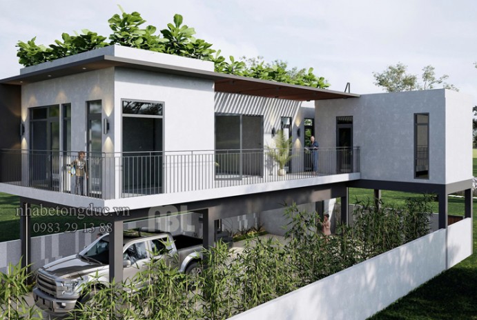 Sử dụng nhà bê tông đúc sẵn V05B tạo biệt thự siêu đẹp - anh Tính