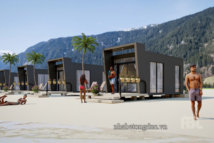 Thiết kế bungalow resort tại Phú Quốc bằng nhà bê tông đúc sẵn ABL
