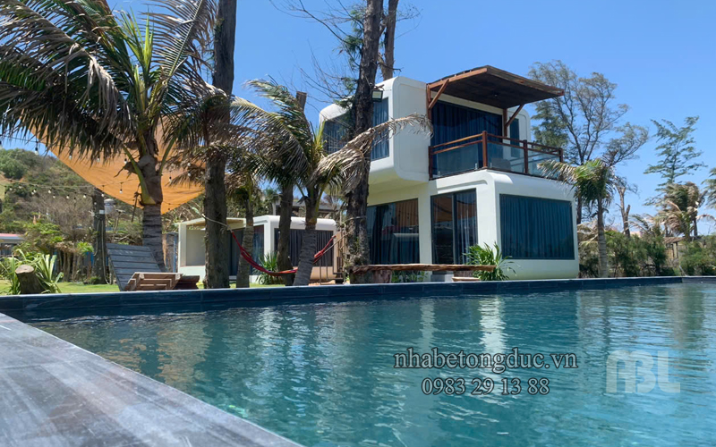 thi công resort mini từ nhà bê tông đúc