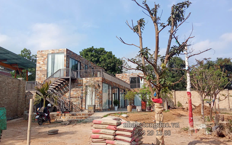 thi công biệt thự bằng nhà bê tông đúc nguyên khối