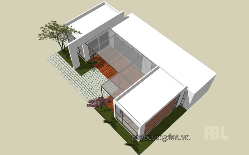 thiết kế nhà bê tông đúc 2 phòng ngủ 5