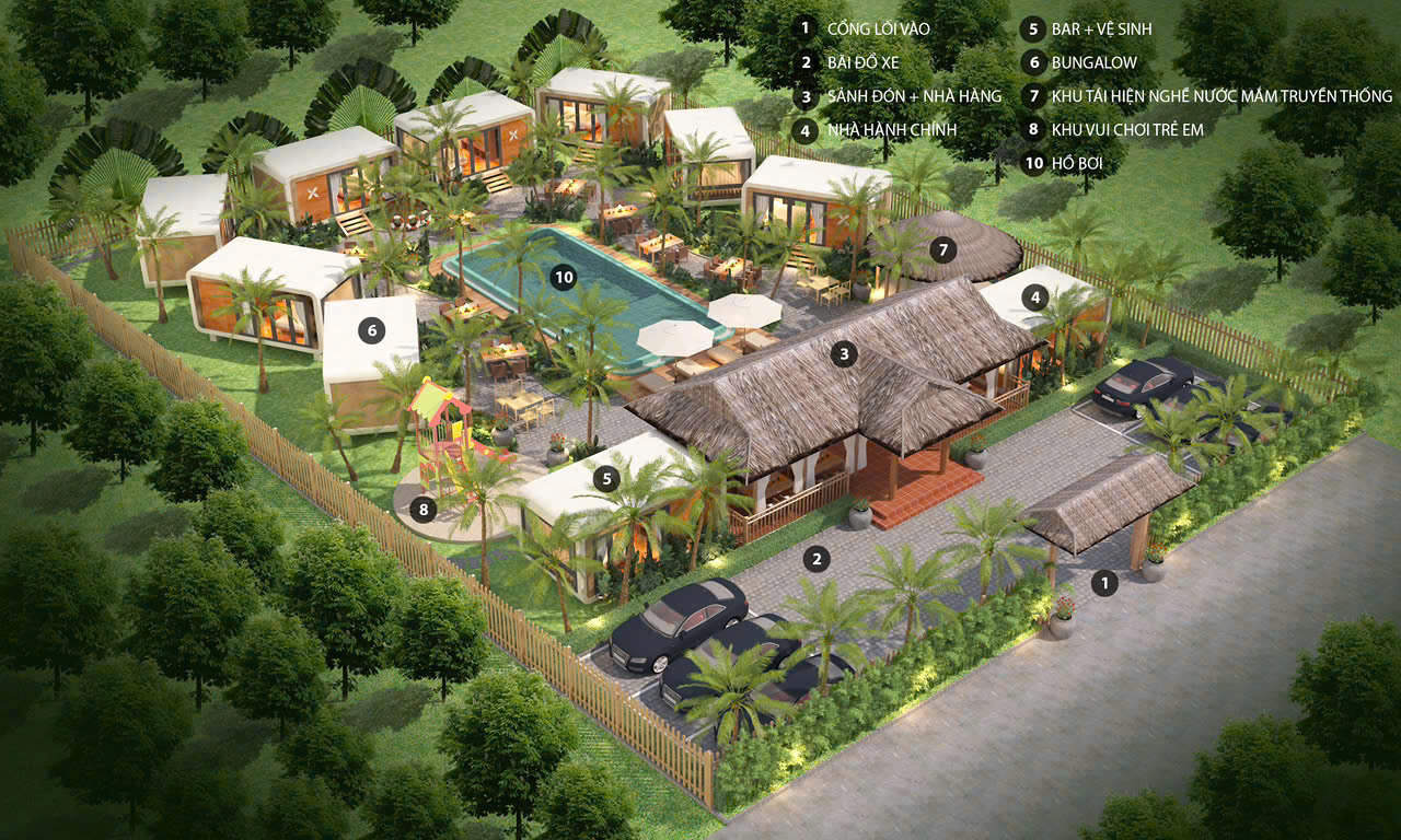 mẫu nhà bungalow cho khu nghỉ dưỡng đẹp