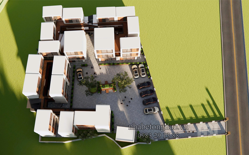 view nhìn từ trên cao xuống khu homestay