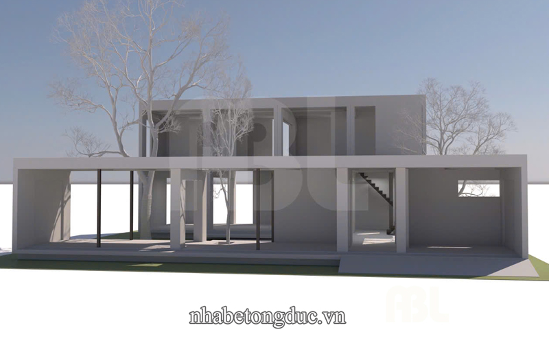 thiết kế biệt thự bằng nhà bê tông đúc abl