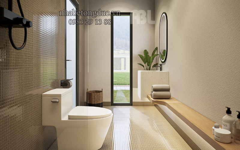 thiết kế khu vệ sinh của nhà nghỉ cuối tuần đúc sẵn