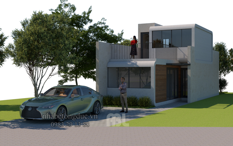 phối cảnh nhà mặt tiền 5m