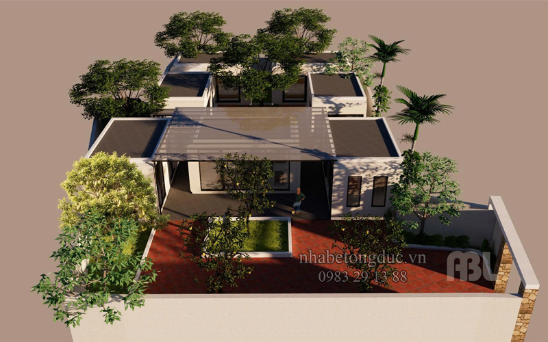 phối cảnh khu nhà trọ bê tông đúc sẵn trên khu đất 462m2