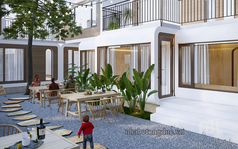 thiết kế resort bằng nhà bê tông đúc