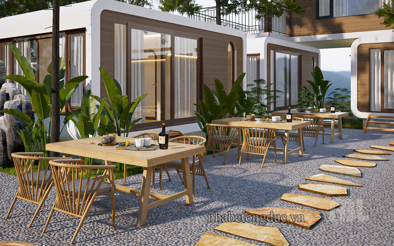 thiết kế resort đẹp bằng nhà bê tông đúc ABL