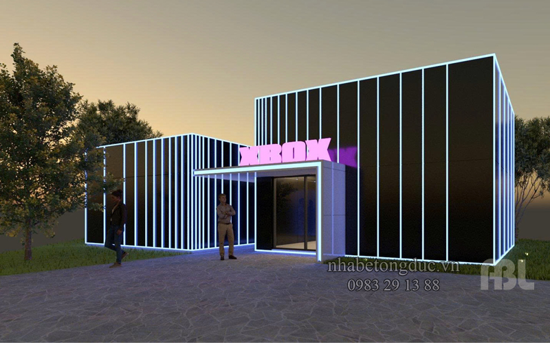 thiết kế phòng karaoke đẹp bằng nhà bê tông đúc sẵn
