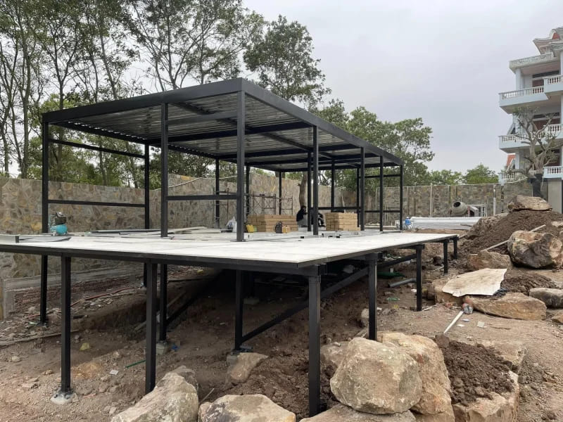 lắp đặt nhà module khung thép