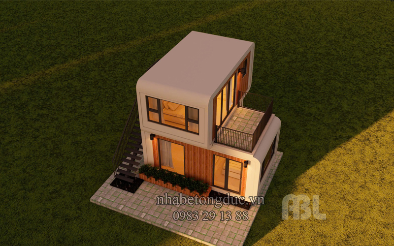 ghép 2 khung nhà bê tông chồng tầng